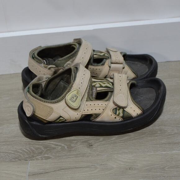 Footjoy Woman's Golf Cleat Sandal Tan & Green Size 7 - Picture 3 of 7